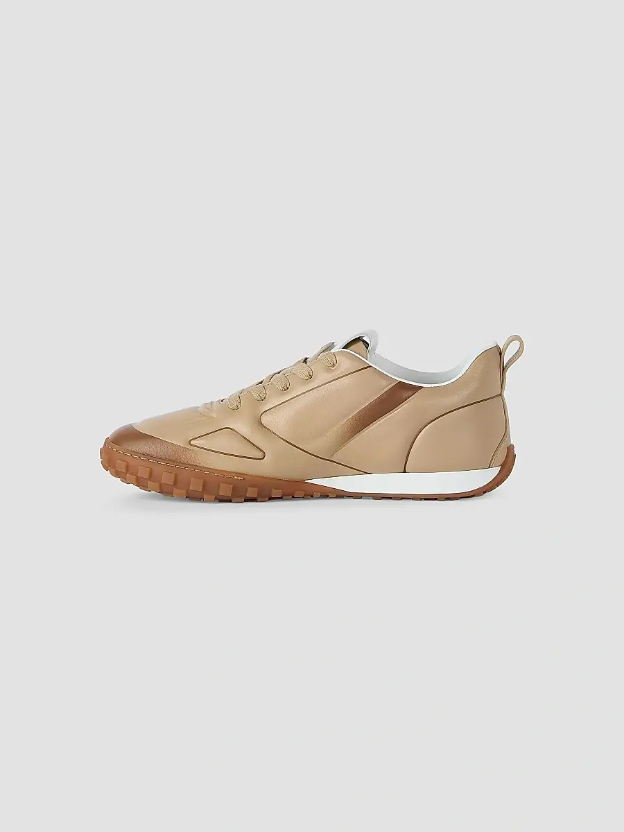 Givenchy Men's Glide Sneakers in Leather - Beige Brown | Thumbnail 3 Givenchy Men's Glide Sneakers in Leather - Beige Brown | Thumbnail 3