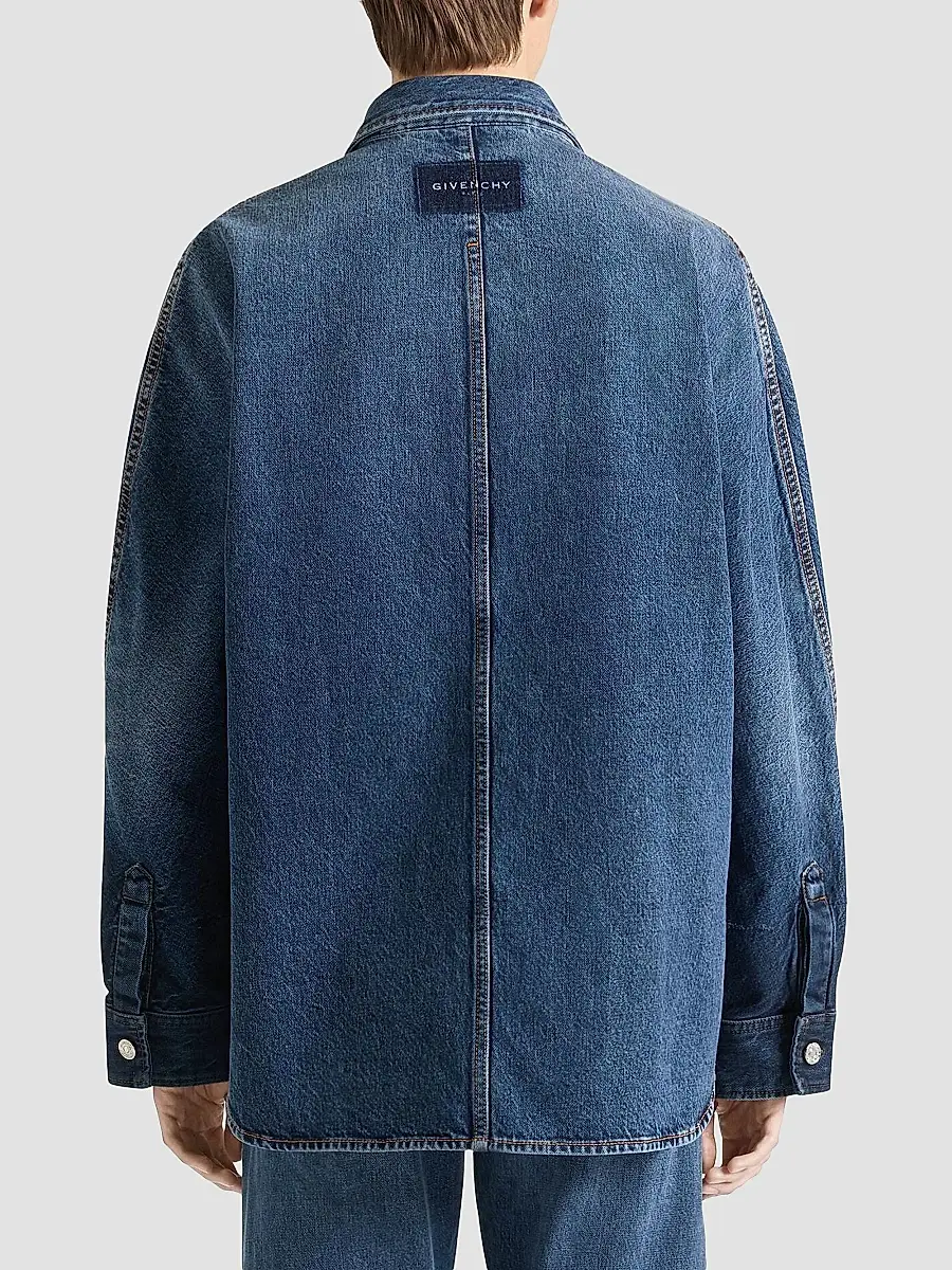 Givenchy Men's Couture Seam Shirt in Denim - Grey Blue | Thumbnail 4 Givenchy Men's Couture Seam Shirt in Denim - Grey Blue | Thumbnail 4