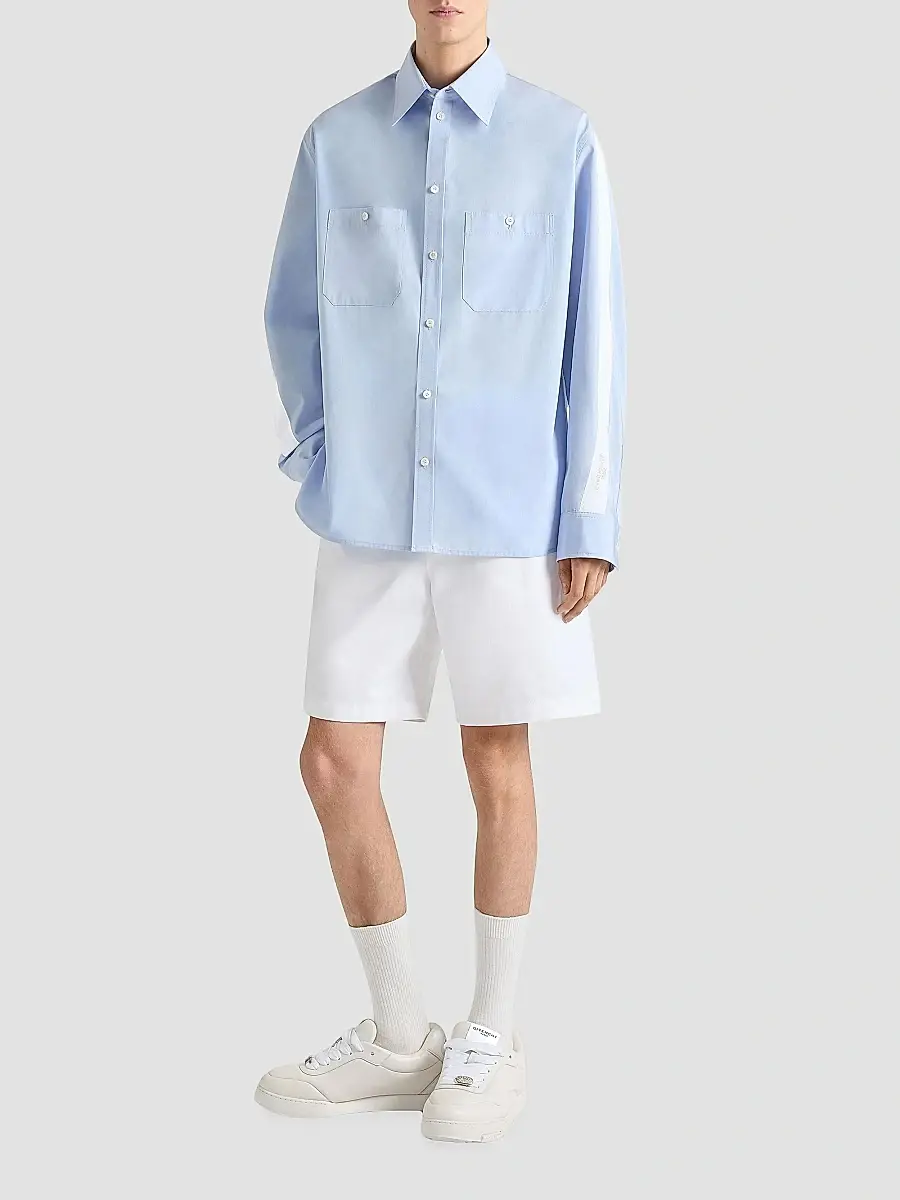 Givenchy Men's Couture Seam Overshirt in Poplin with Gros Grain Detail | Thumbnail 2 Givenchy Men's Couture Seam Overshirt in Poplin with Gros Grain Detail | Thumbnail 2