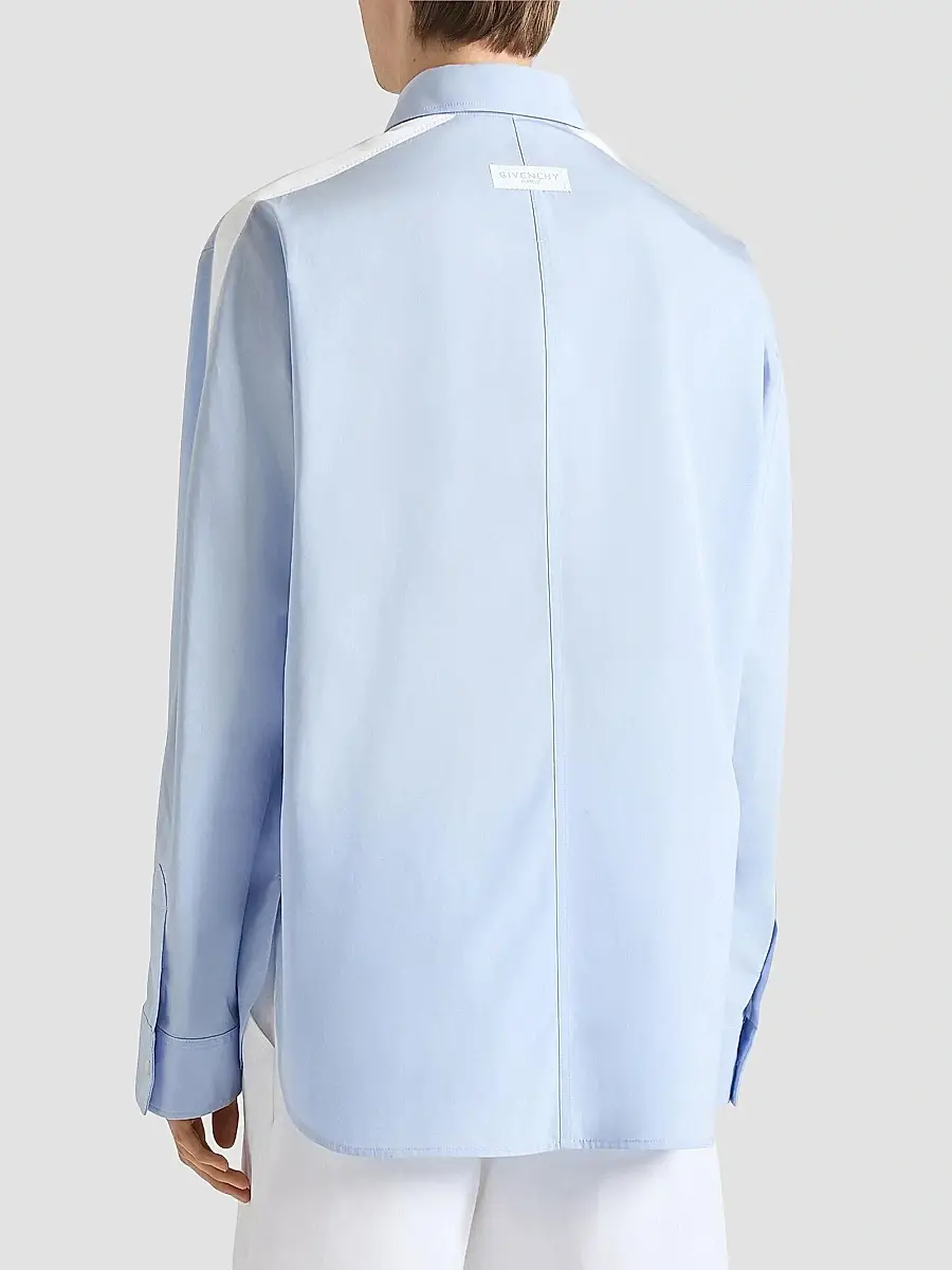 Givenchy Men's Couture Seam Overshirt in Poplin with Gros Grain Detail | Thumbnail 4 Givenchy Men's Couture Seam Overshirt in Poplin with Gros Grain Detail | Thumbnail 4