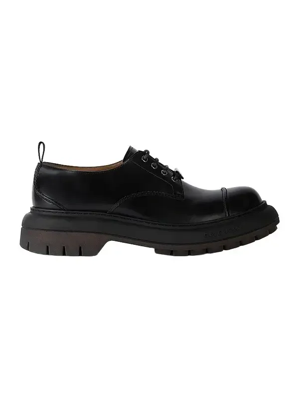 Men's Cargo Derbies in Leather - Black