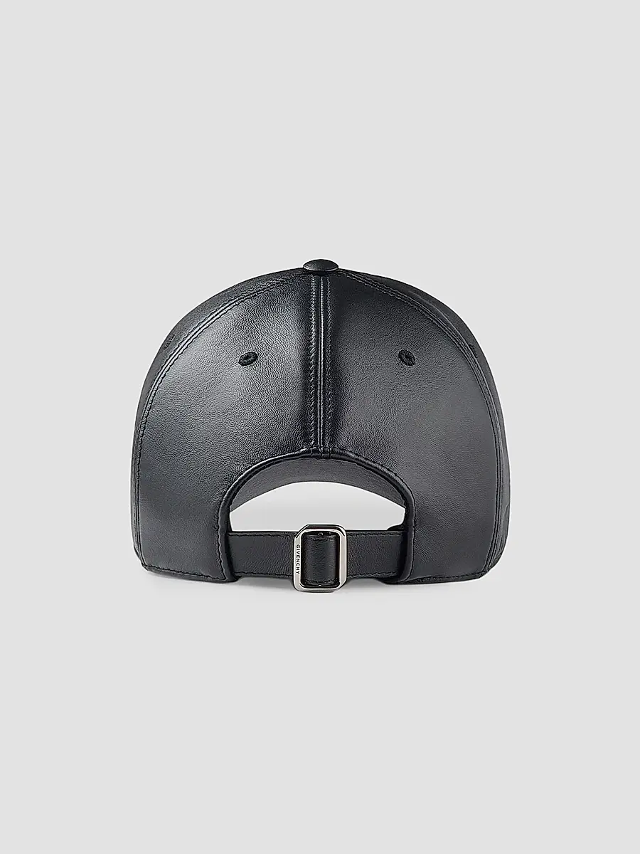 Givenchy Men's Embroidered Cap in Nappa Leather - Black | Thumbnail 3 Givenchy Men's Embroidered Cap in Nappa Leather - Black | Thumbnail 3