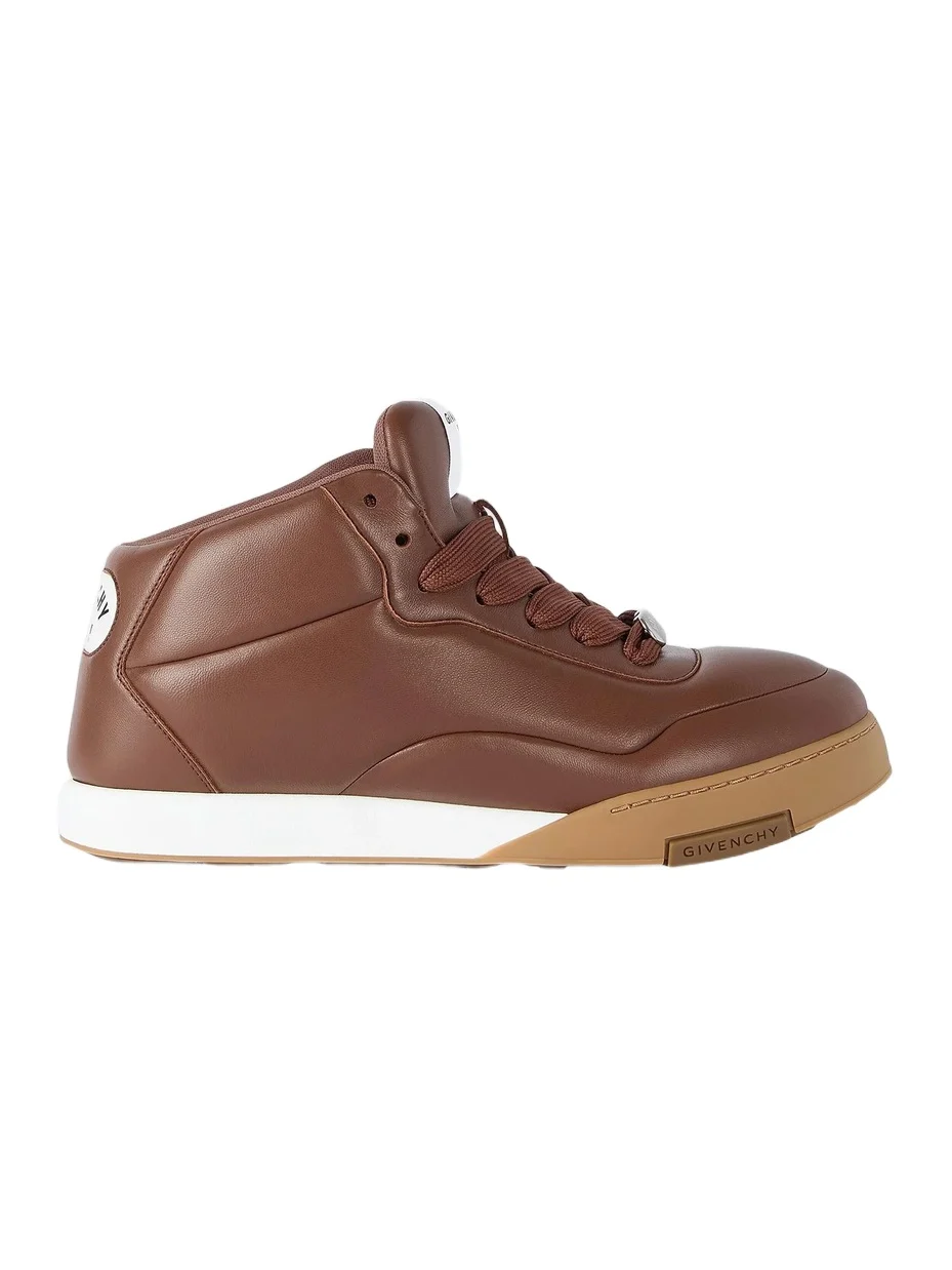 Givenchy Men's Puffy Yard Mid-Top Sneakers in Nappa Leather - Brown