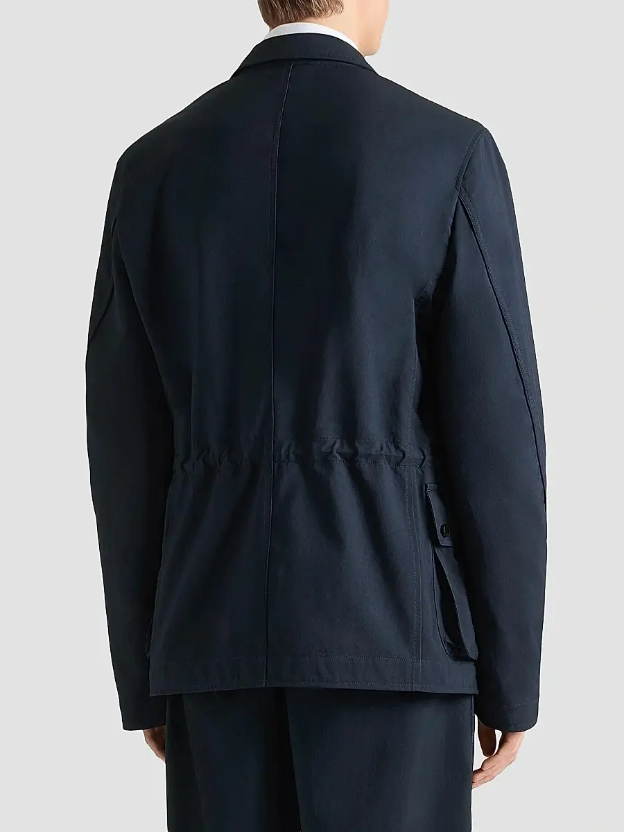 Givenchy Men's Deconstructed Jacket with Paris Embroidery - Night Blue | Thumbnail 4 Givenchy Men's Deconstructed Jacket with Paris Embroidery - Night Blue | Thumbnail 4