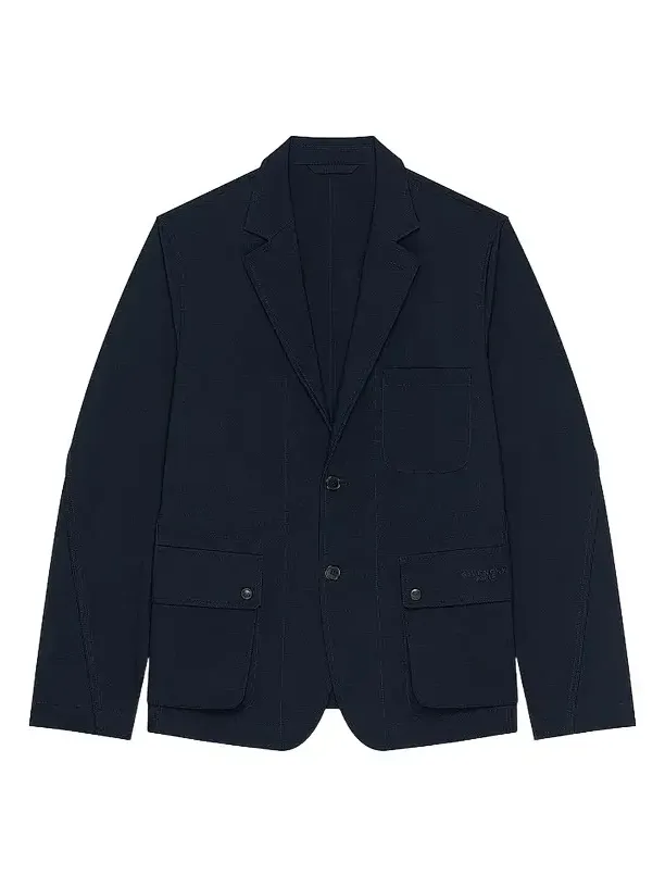 Givenchy Men's Deconstructed Jacket with Paris Embroidery - Night Blue