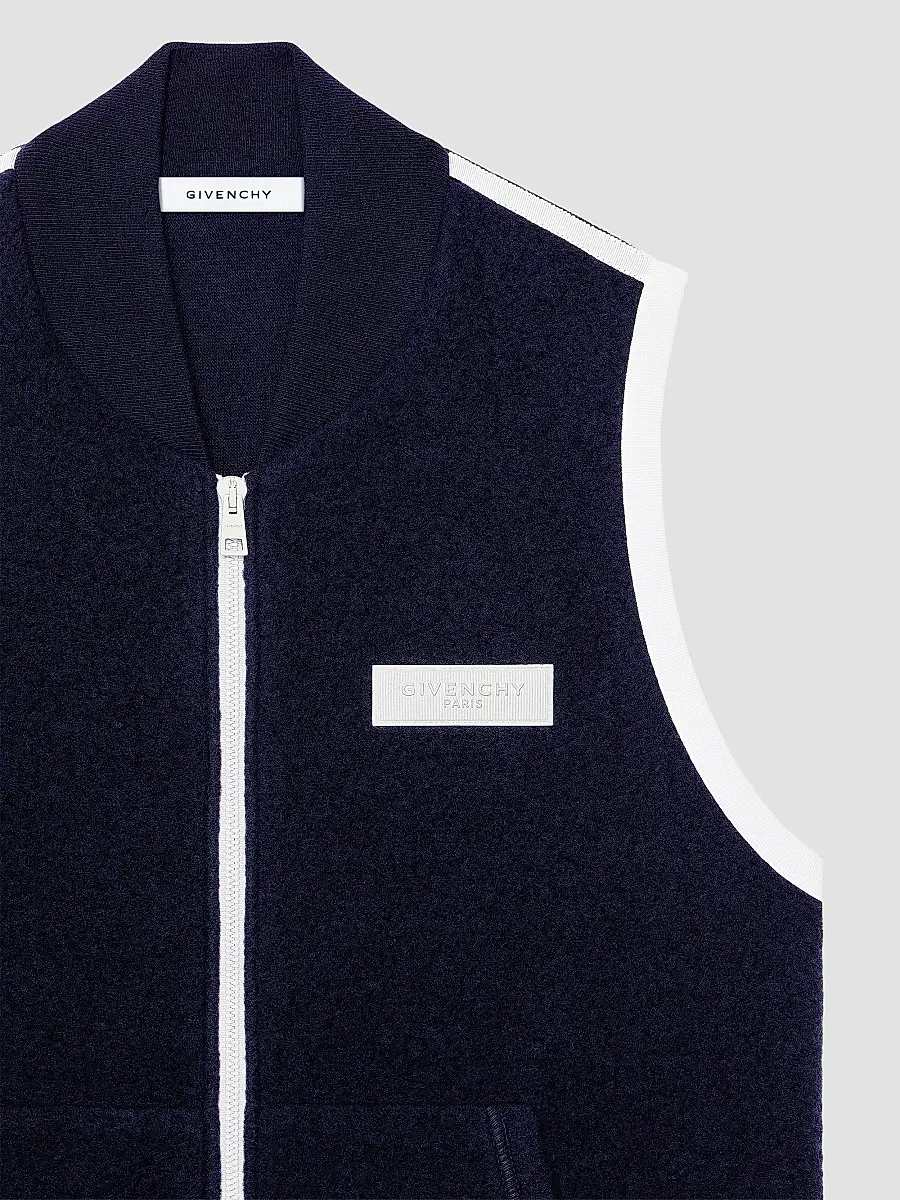 Givenchy Men's Sleeveless Fleece Vest Jacket with Gros Grain Detail | Thumbnail 5 Givenchy Men's Sleeveless Fleece Vest Jacket with Gros Grain Detail | Thumbnail 5