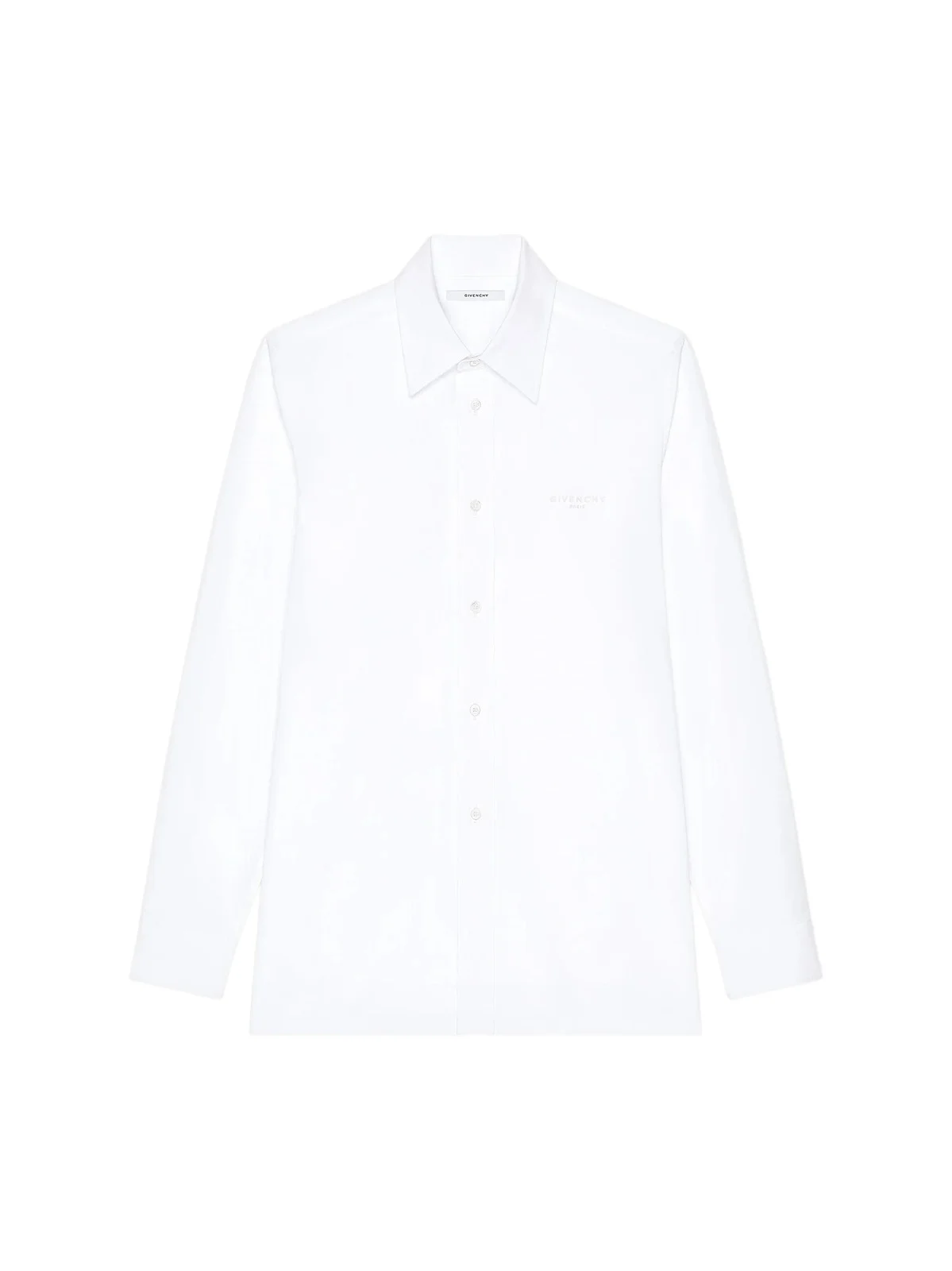 Men's Shirt in Poplin with Logo Embroidery - White