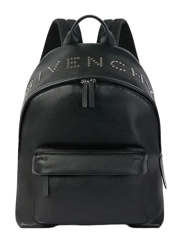 Men's Cargo Backpack in Leather with Studs - Black Men's Cargo Backpack in Leather with Studs - Black