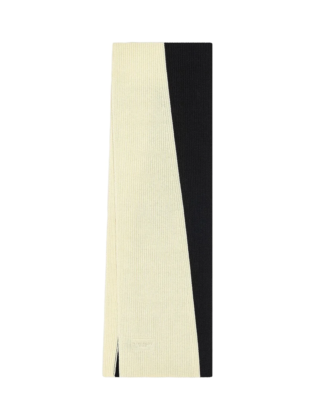 Givenchy Men's Bicolor Scarf in Wool and Cashmere - Black Ivory