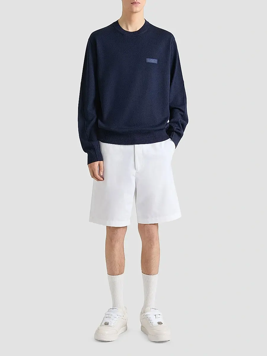 Givenchy Men's Sweater in Wool with Gros Grain Details | Thumbnail 2 Givenchy Men's Sweater in Wool with Gros Grain Details | Thumbnail 2