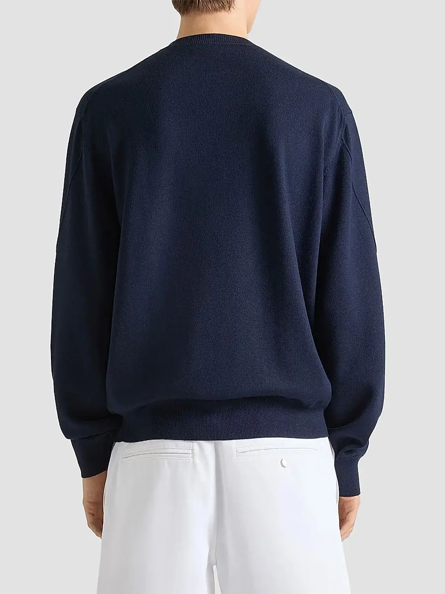 Givenchy Men's Sweater in Wool with Gros Grain Details | Thumbnail 4 Givenchy Men's Sweater in Wool with Gros Grain Details | Thumbnail 4