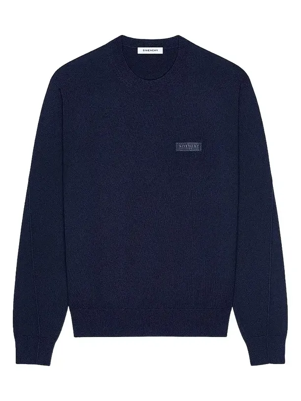 Men's Sweater in Wool with Gros Grain Details Men's Sweater in Wool with Gros Grain Details