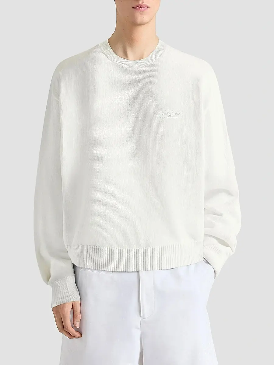 Givenchy Men's Sweater in Wool with Gros Grain Details | Thumbnail 5 Givenchy Men's Sweater in Wool with Gros Grain Details | Thumbnail 5