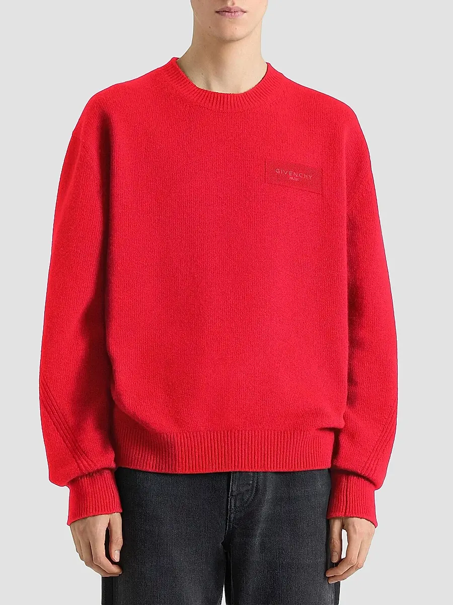 Givenchy Men's Couture Seam Sweater in Wool and Cashmere - Vermillon | Thumbnail 3 Givenchy Men's Couture Seam Sweater in Wool and Cashmere - Vermillon | Thumbnail 3