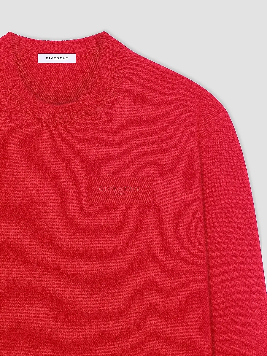 Givenchy Men's Couture Seam Sweater in Wool and Cashmere - Vermillon | Thumbnail 4 Givenchy Men's Couture Seam Sweater in Wool and Cashmere - Vermillon | Thumbnail 4