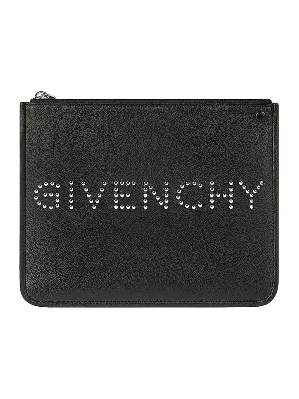 Men's Cargo Pouch in Leather with Studs - Black Men's Cargo Pouch in Leather with Studs - Black