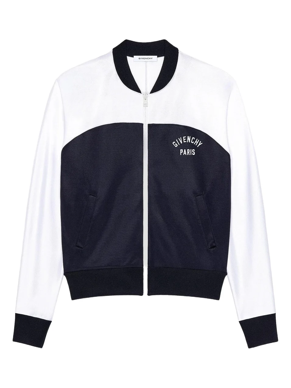 Men's Blouson Jacket with Logo Embroidery - Navy White