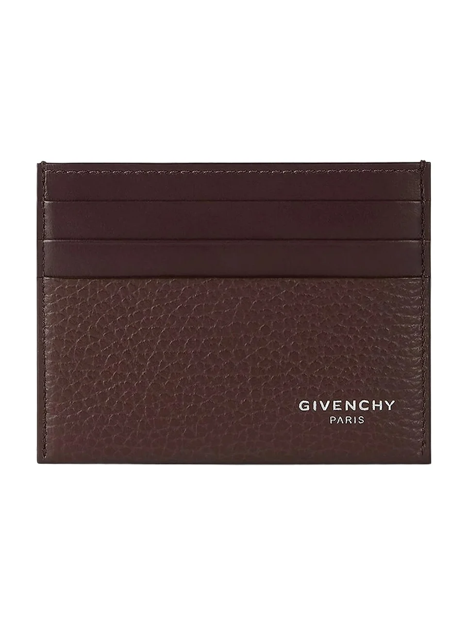 Givenchy Men's Card Holder in Grained Leather - Chocolate