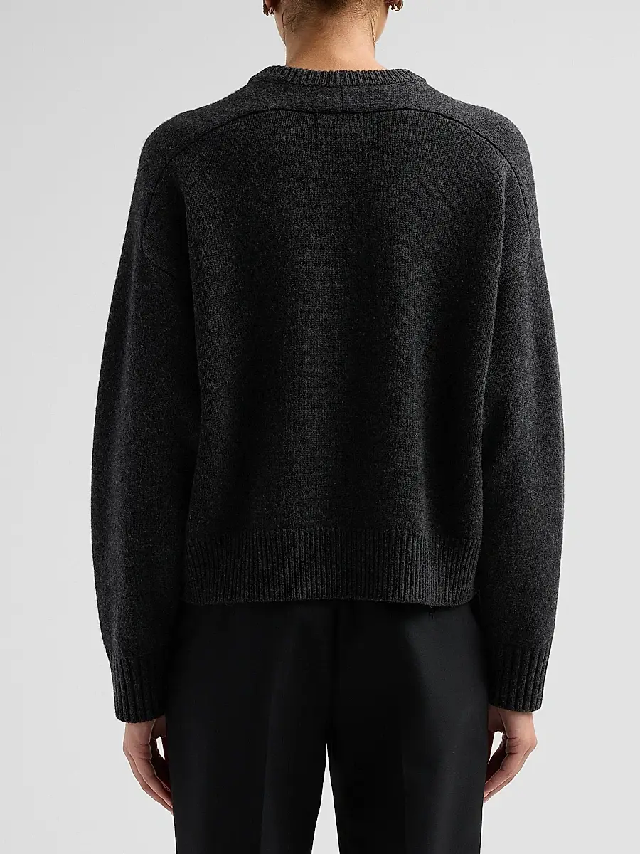 Loulou de Saison Women's Breha Wool-Cashmere Piped Sweater | Thumbnail 3 Loulou de Saison Women's Breha Wool-Cashmere Piped Sweater | Thumbnail 3