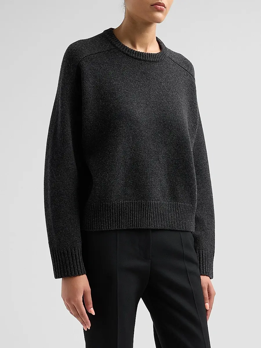 Loulou de Saison Women's Breha Wool-Cashmere Piped Sweater | Thumbnail 4 Loulou de Saison Women's Breha Wool-Cashmere Piped Sweater | Thumbnail 4