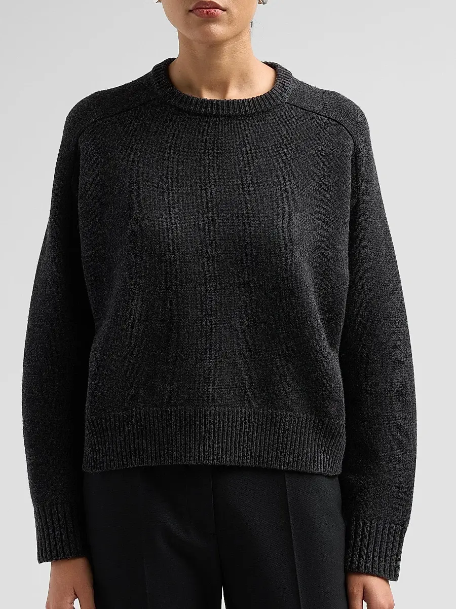 Loulou de Saison Women's Breha Wool-Cashmere Piped Sweater | Thumbnail 5 Loulou de Saison Women's Breha Wool-Cashmere Piped Sweater | Thumbnail 5