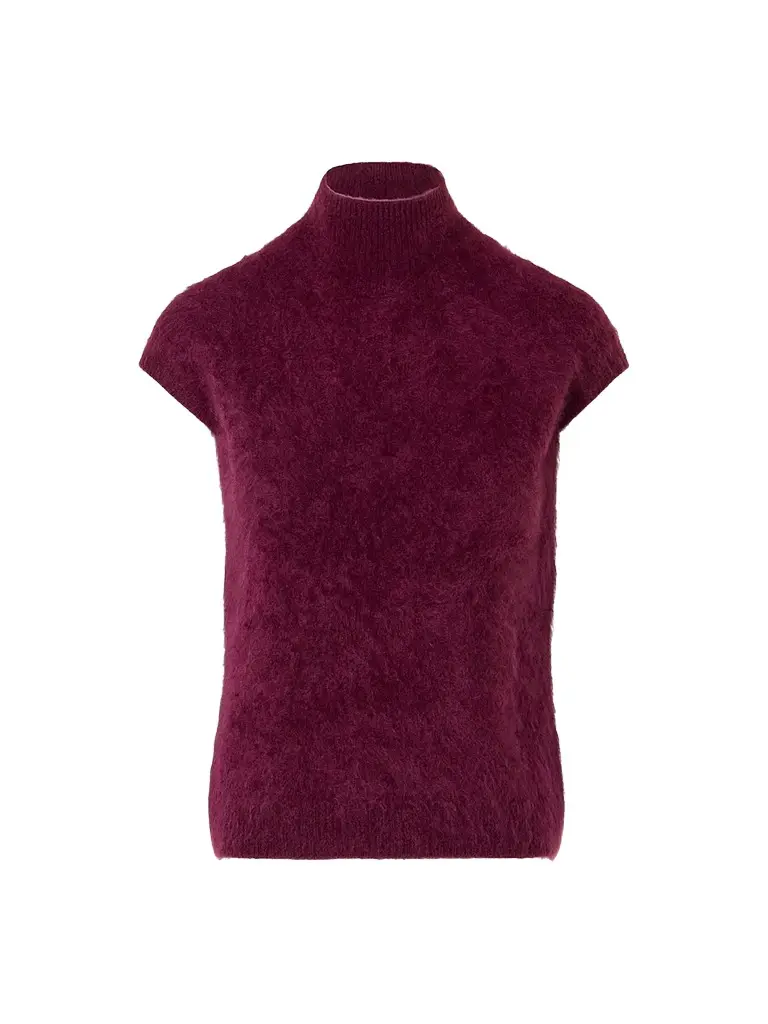 Akris Women's Cashmere Mock-Turtleneck Sweater - Merlot Red - Size 14 | Image 1 Akris Women's Cashmere Mock-Turtleneck Sweater - Merlot Red - Size 14 | Image 1