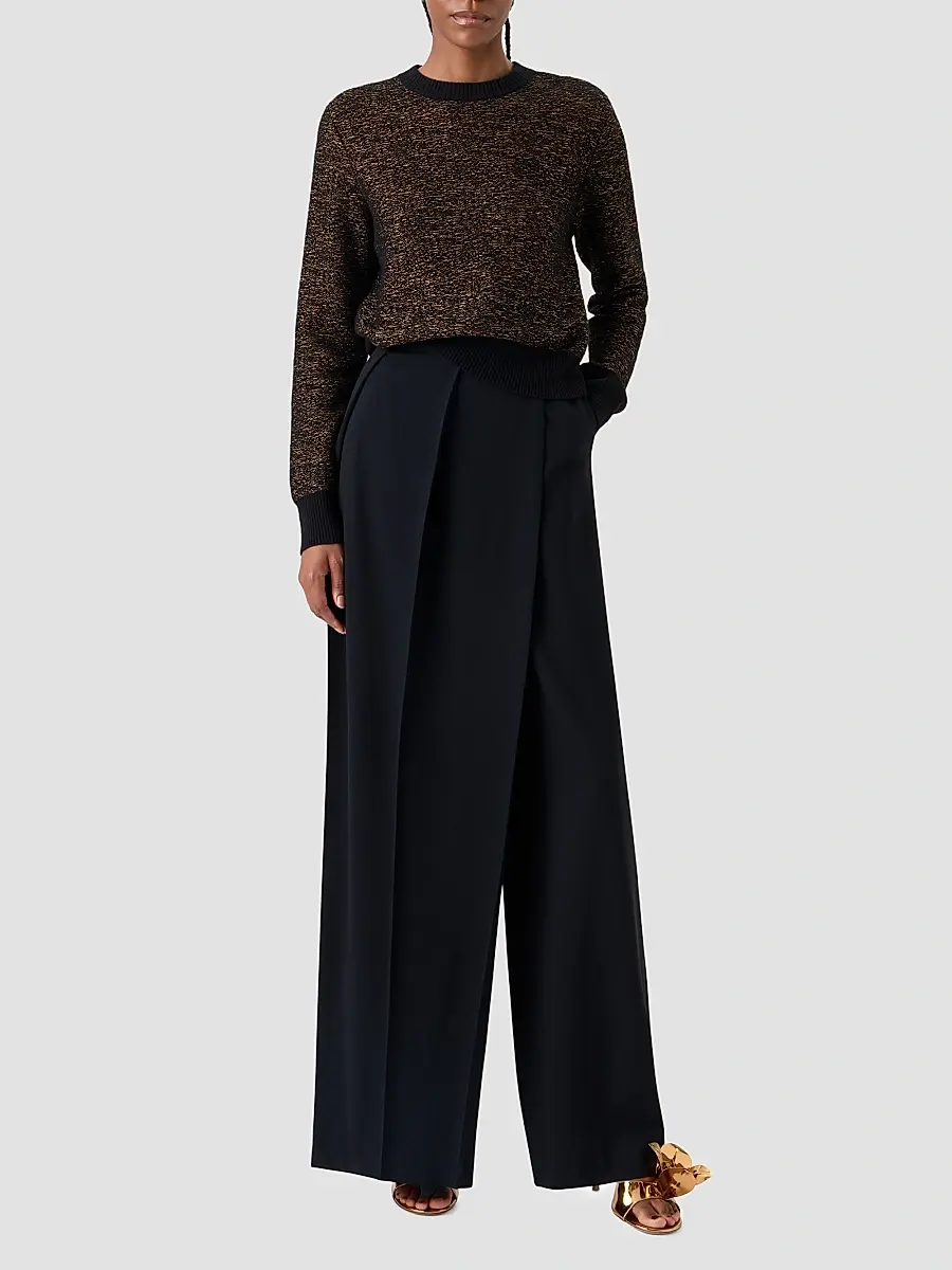 Akris Women's Metallic Cashmere-Blend Crewneck Sweater | Thumbnail 2