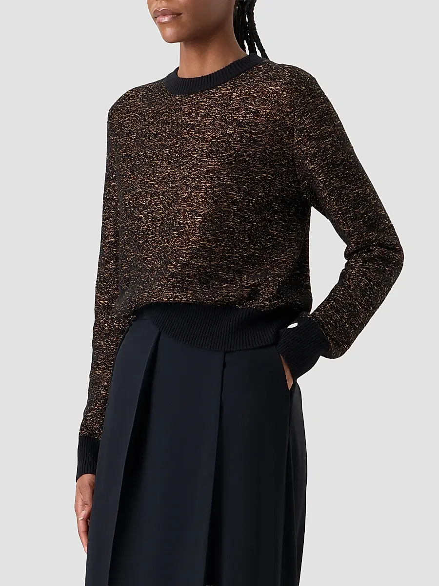 Akris Women's Metallic Cashmere-Blend Crewneck Sweater | Thumbnail 6