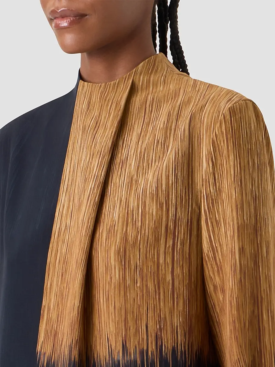 Akris Women's Abstract Print Silk Draped Blouse | Thumbnail 5