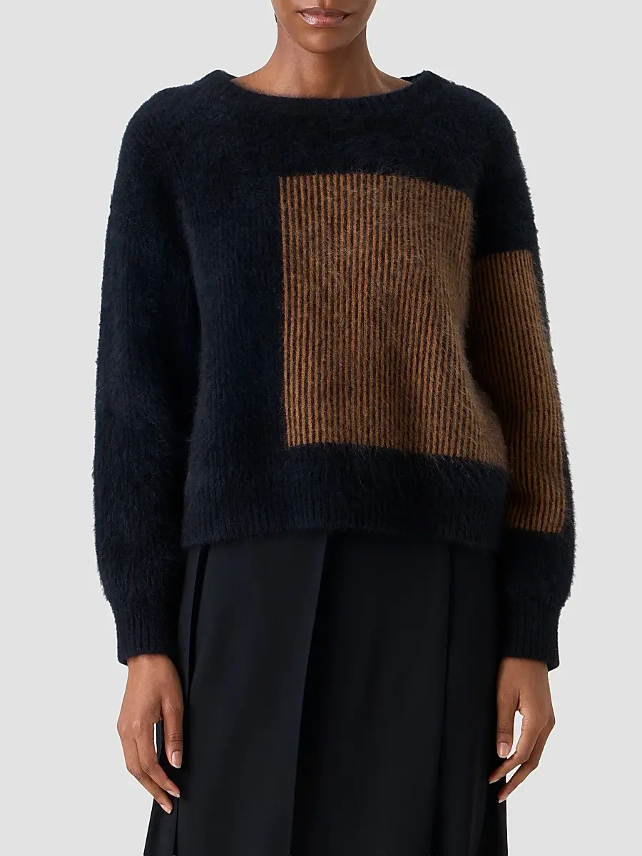 Akris Women's Striped Cashmere Crewneck Sweater | Thumbnail 4 Akris Women's Striped Cashmere Crewneck Sweater | Thumbnail 4