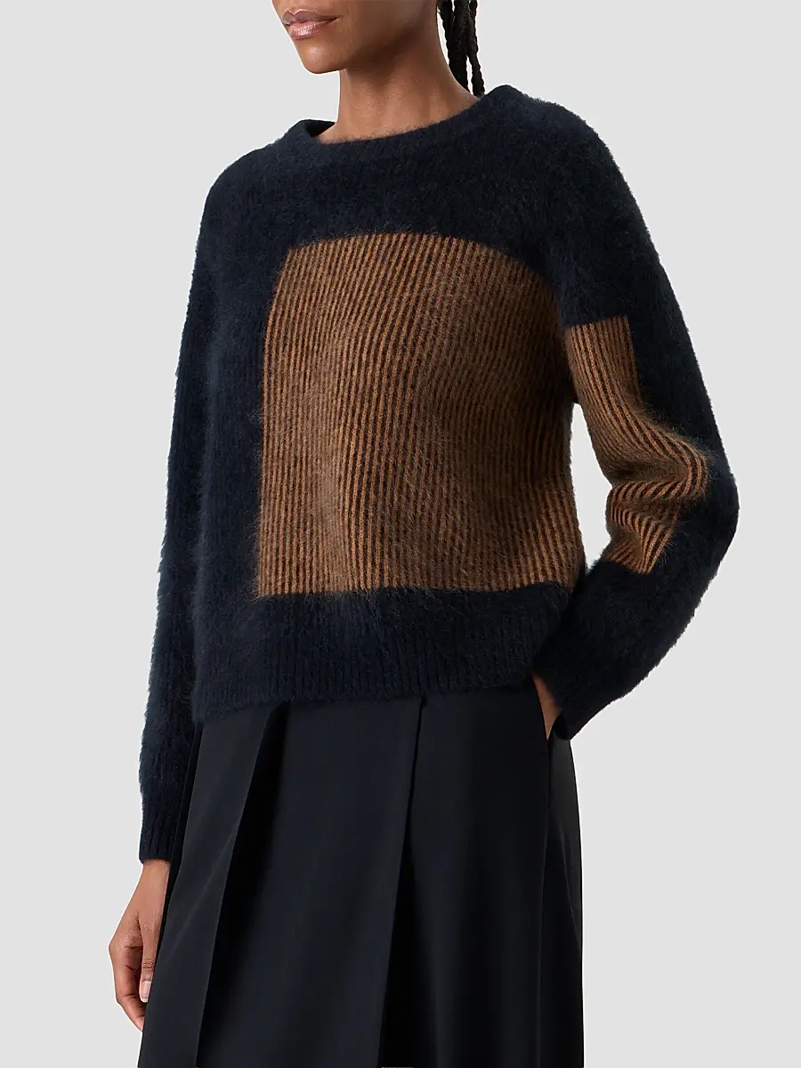 Akris Women's Striped Cashmere Crewneck Sweater | Thumbnail 6 Akris Women's Striped Cashmere Crewneck Sweater | Thumbnail 6