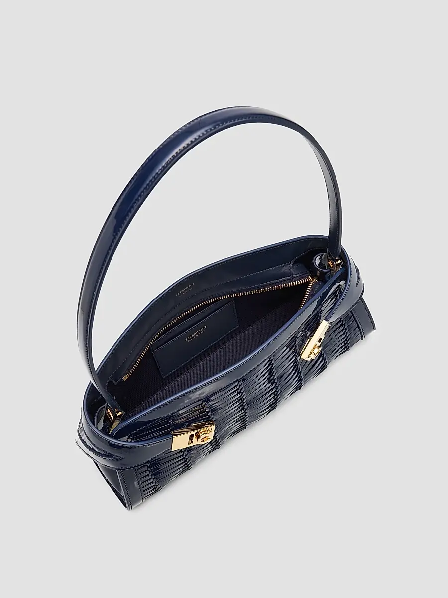 Ferragamo Women's Hug Whispers Patent Leather East-West Shoulder Bag | Thumbnail 4 Ferragamo Women's Hug Whispers Patent Leather East-West Shoulder Bag | Thumbnail 4