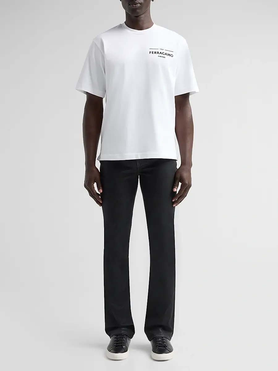 Ferragamo Men's Logo T-Shirt Short Sleeves T-Shirt | Thumbnail 2 Ferragamo Men's Logo T-Shirt Short Sleeves T-Shirt | Thumbnail 2