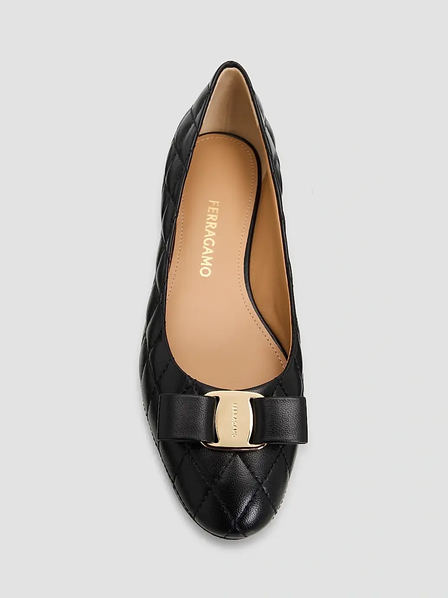 Ferragamo Women's Varina Quilted Leather Ballet Flats | Thumbnail 5 Ferragamo Women's Varina Quilted Leather Ballet Flats | Thumbnail 5