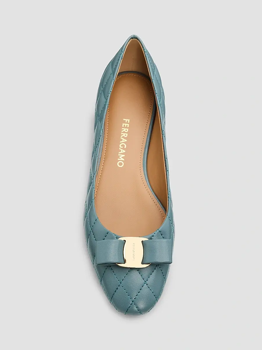 Ferragamo Women's Varina Quilted Leather Ballet Flats | Thumbnail 5 Ferragamo Women's Varina Quilted Leather Ballet Flats | Thumbnail 5