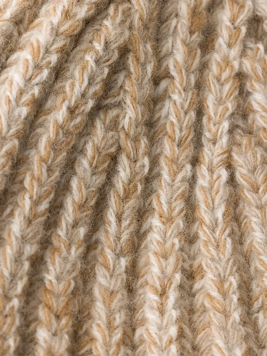Prada Women's Mouliné Cashmere and Wool Beanie - Beige | Thumbnail 2 Prada Women's Mouliné Cashmere and Wool Beanie - Beige | Thumbnail 2