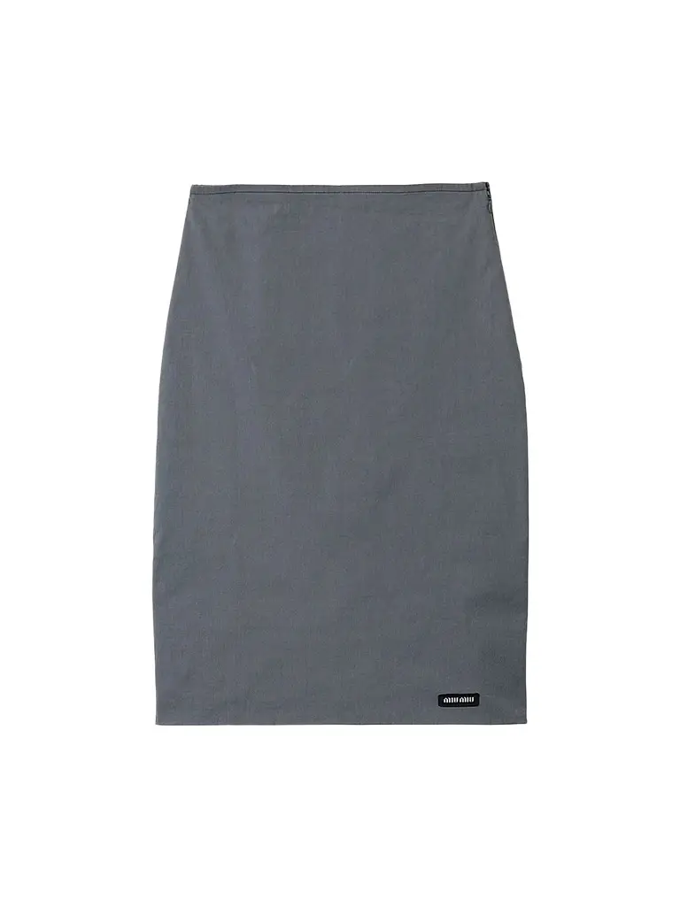 Miu Miu Women's Stretch Poplin Skirt - Grey | Image 1 Miu Miu Women's Stretch Poplin Skirt - Grey | Image 1
