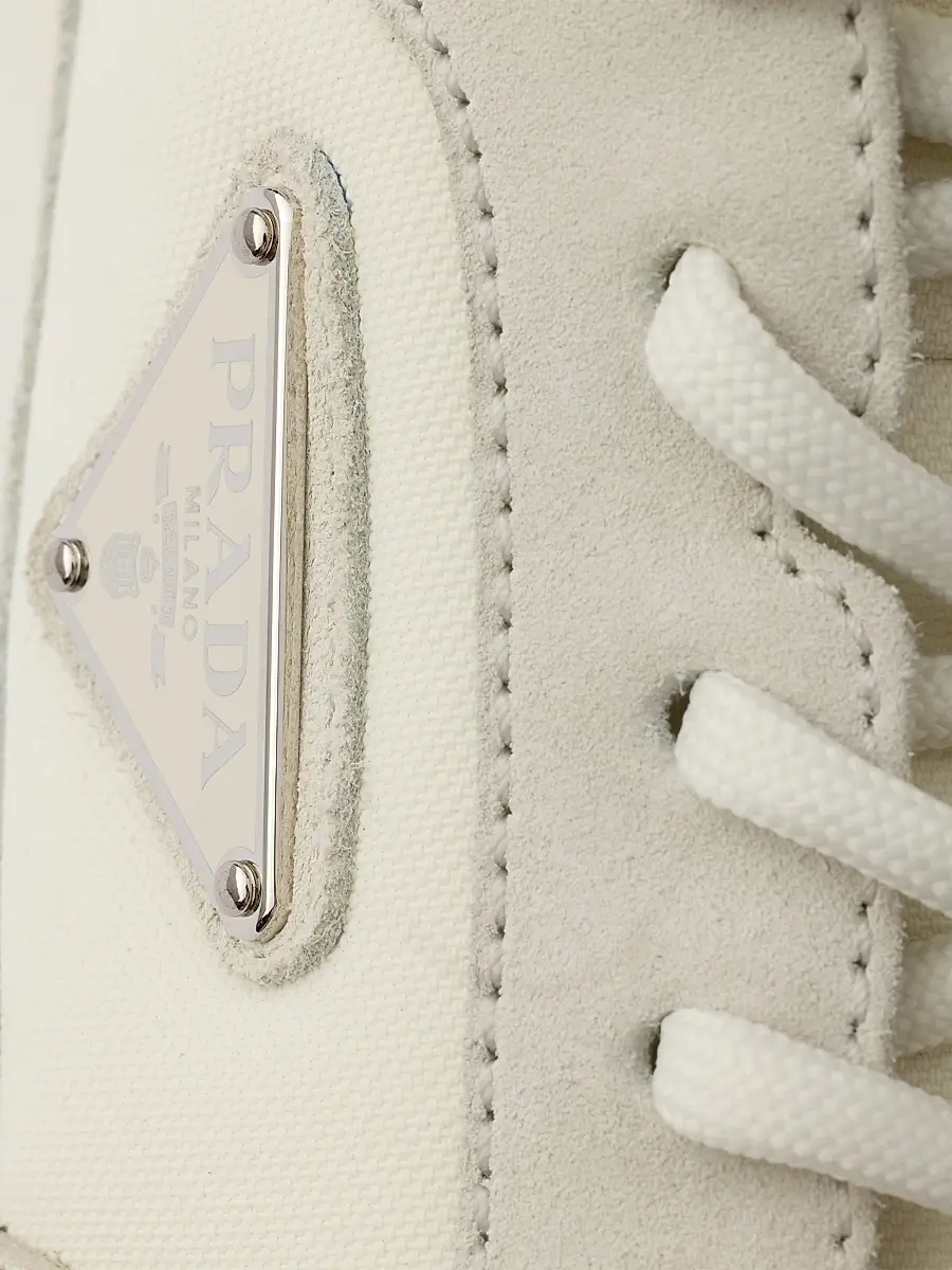 Prada Men's Prax Suede and Re-Nylon Sneakers - Off White | Thumbnail 5 Prada Men's Prax Suede and Re-Nylon Sneakers - Off White | Thumbnail 5