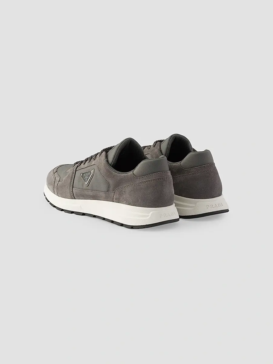 Prada Men's Prax Suede and Re-Nylon Sneakers - Grey | Thumbnail 2 Prada Men's Prax Suede and Re-Nylon Sneakers - Grey | Thumbnail 2