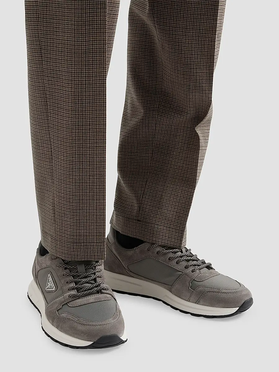 Prada Men's Prax Suede and Re-Nylon Sneakers - Grey | Thumbnail 7 Prada Men's Prax Suede and Re-Nylon Sneakers - Grey | Thumbnail 7