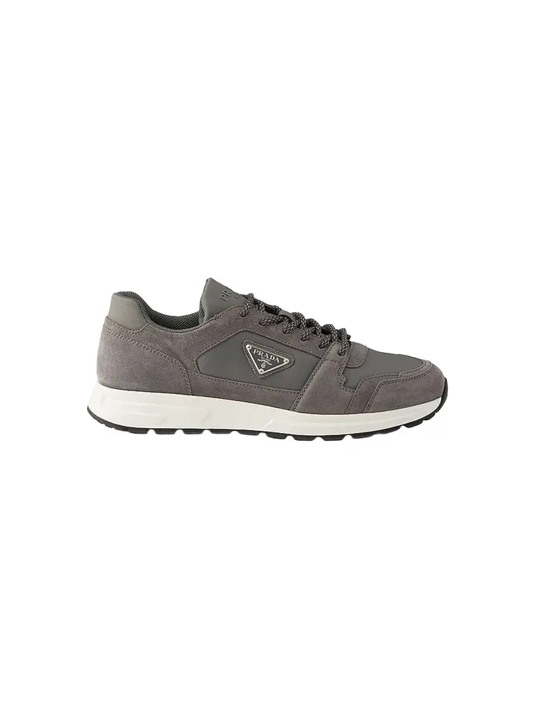 Prada Men's Prax Suede and Re-Nylon Sneakers - Grey | Image 1 Prada Men's Prax Suede and Re-Nylon Sneakers - Grey | Image 1