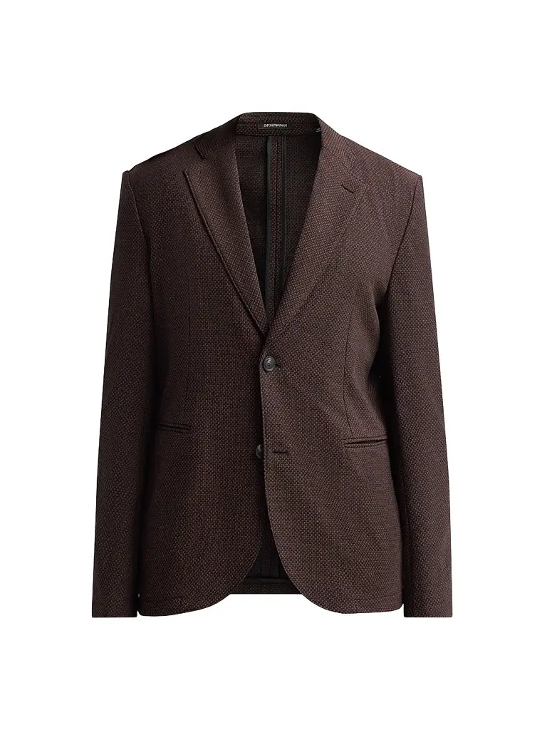 Emporio Armani Men's Square Textured Wool-Blend Soft Jacket - Size 50 | Image 1 Emporio Armani Men's Square Textured Wool-Blend Soft Jacket - Size 50 | Image 1