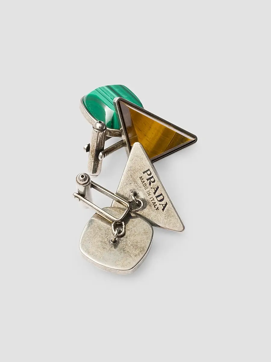 Prada Men's Metal and Semi-Precious Stone Cufflinks | Thumbnail 3 Prada Men's Metal and Semi-Precious Stone Cufflinks | Thumbnail 3