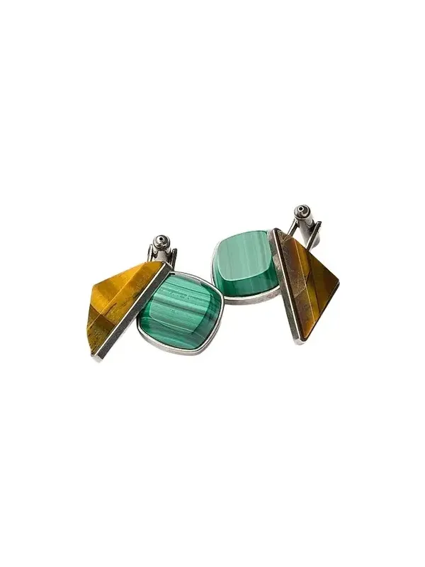 Prada Men's Metal and Semi-Precious Stone Cufflinks