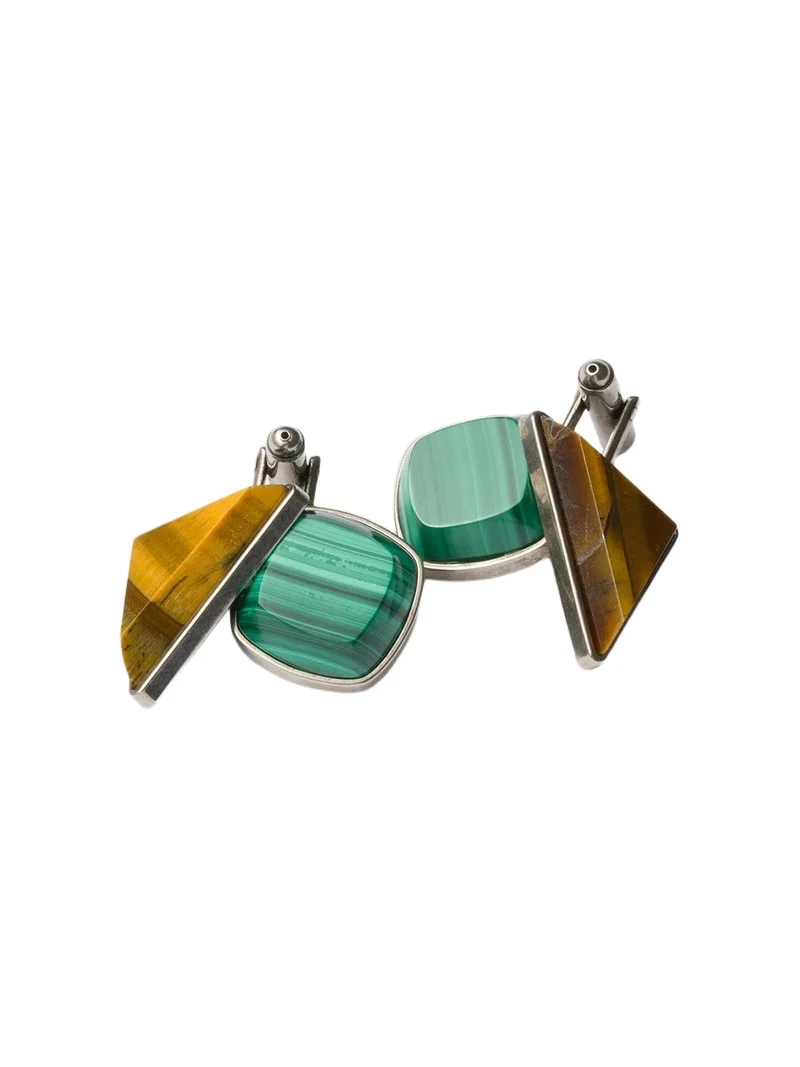 Prada Men's Metal and Semi-Precious Stone Cufflinks