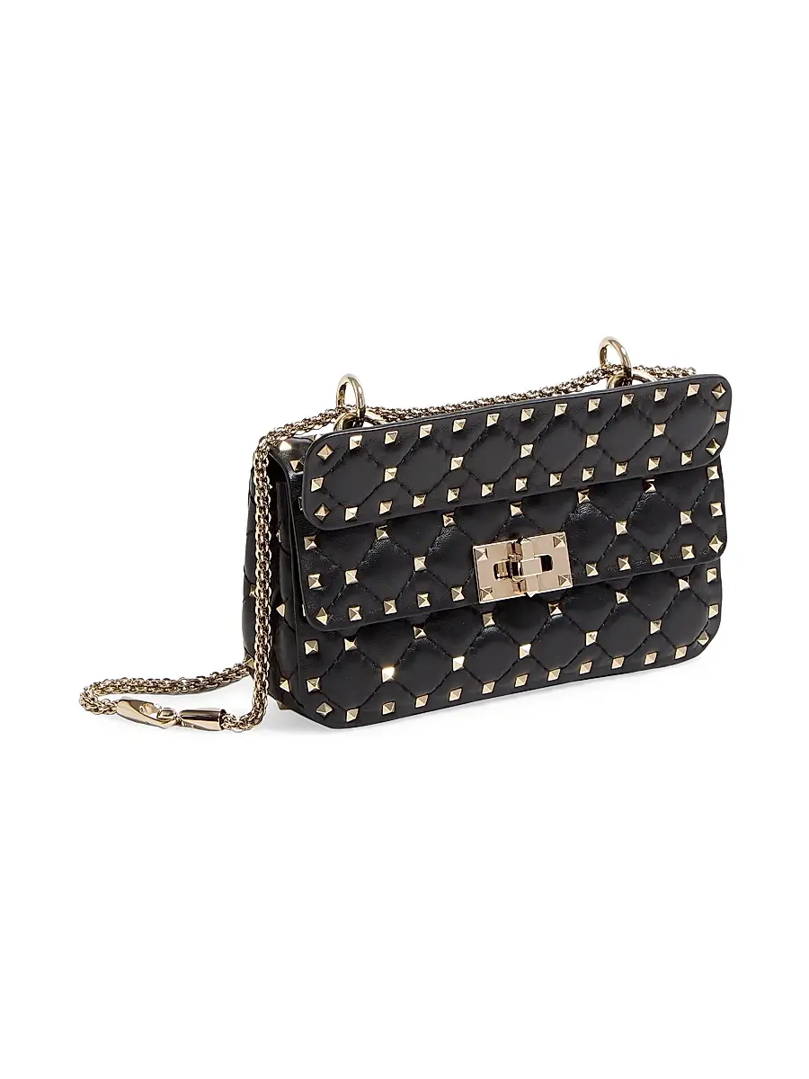 Valentino Women's Small Nappa Rockstud Spike Crossbody Bag | Thumbnail 4