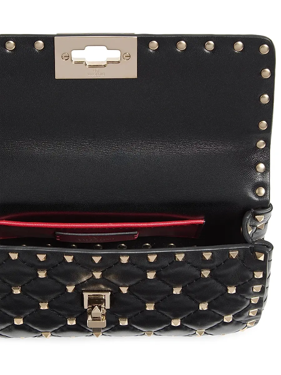 Valentino Women's Small Nappa Rockstud Spike Crossbody Bag | Thumbnail 6