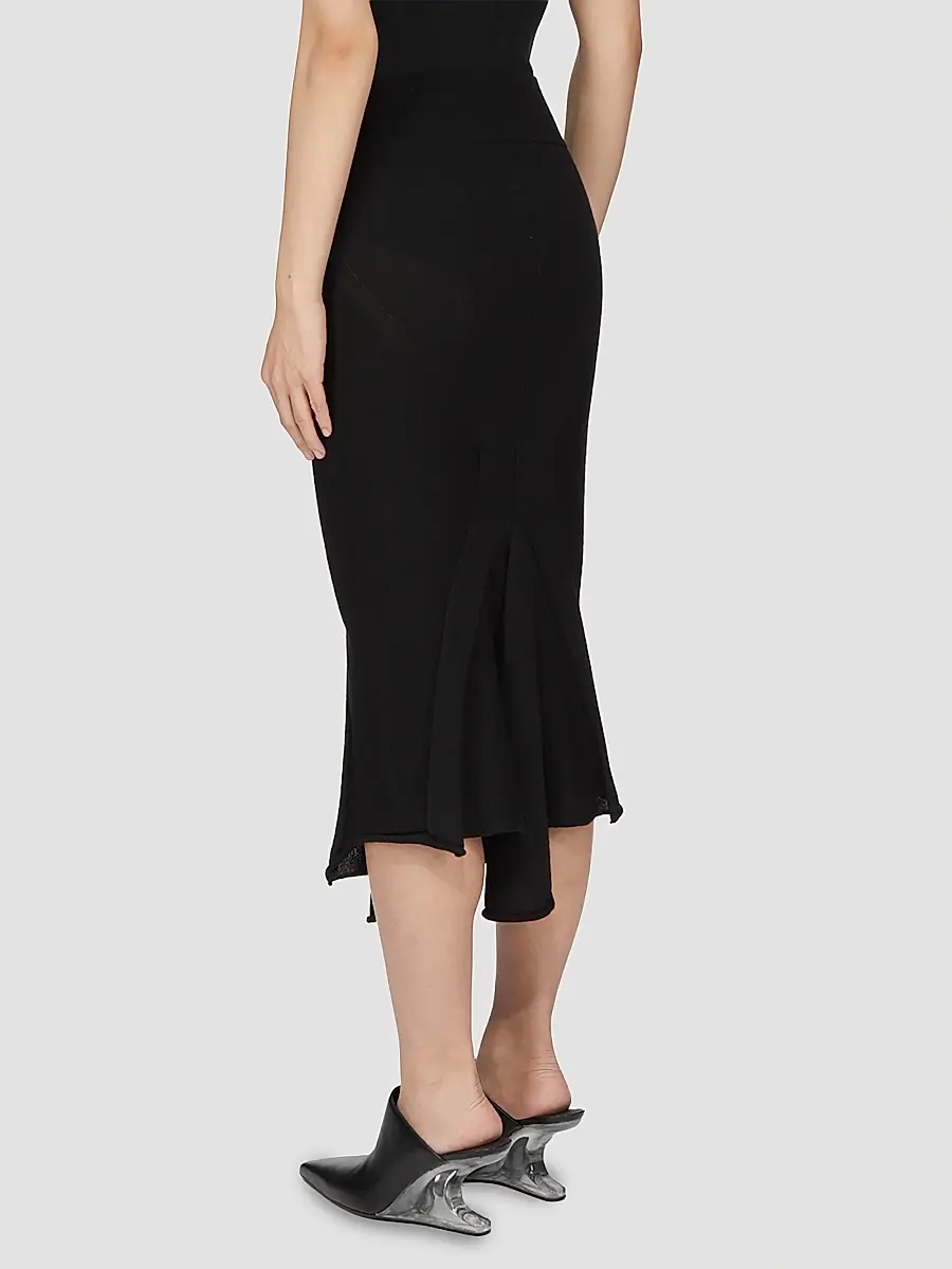 Rick Owens Women's Asymmetric High-Waisted Midi-Skirt | Thumbnail 3 Rick Owens Women's Asymmetric High-Waisted Midi-Skirt | Thumbnail 3