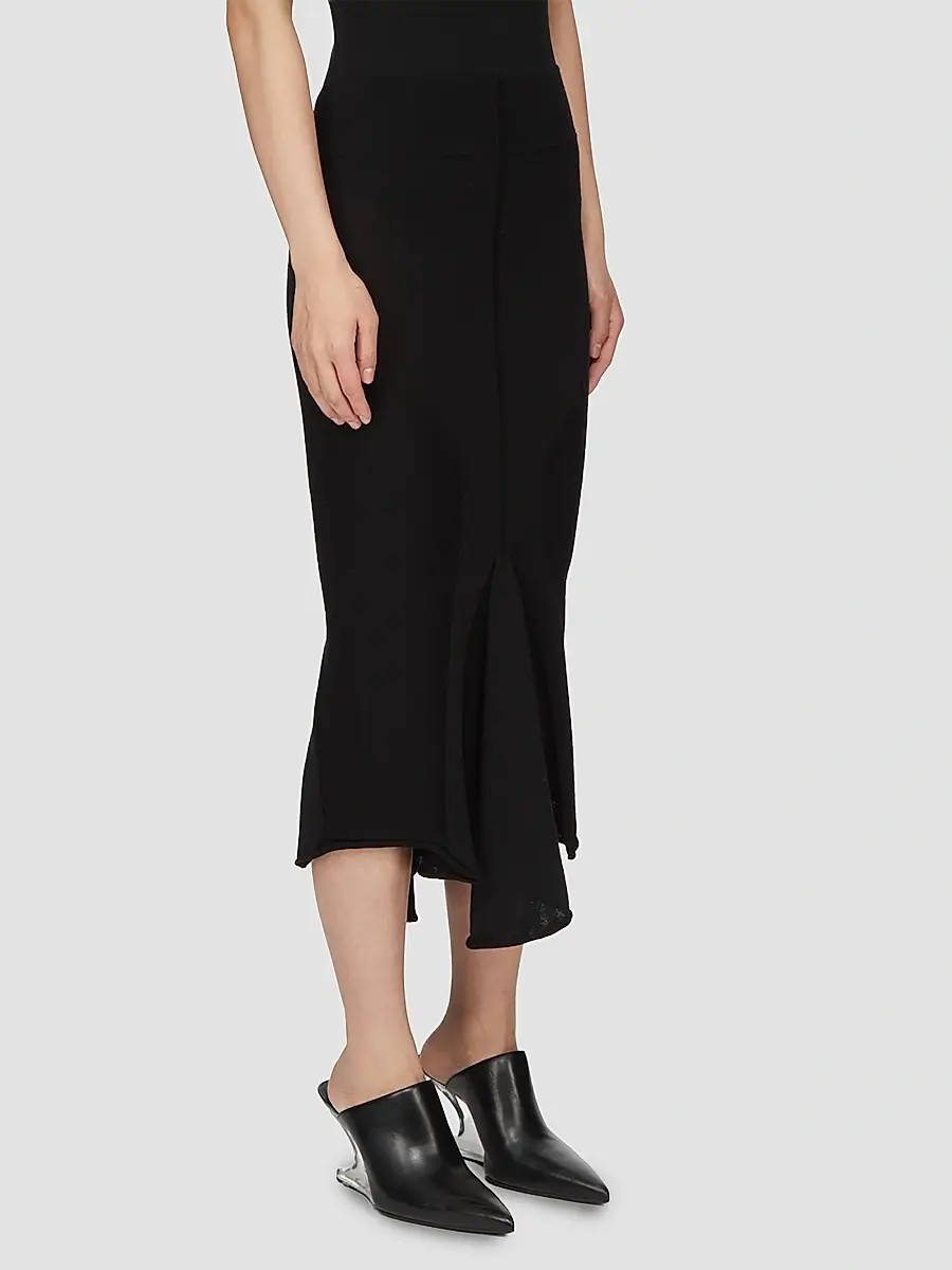 Rick Owens Women's Asymmetric High-Waisted Midi-Skirt | Thumbnail 4 Rick Owens Women's Asymmetric High-Waisted Midi-Skirt | Thumbnail 4