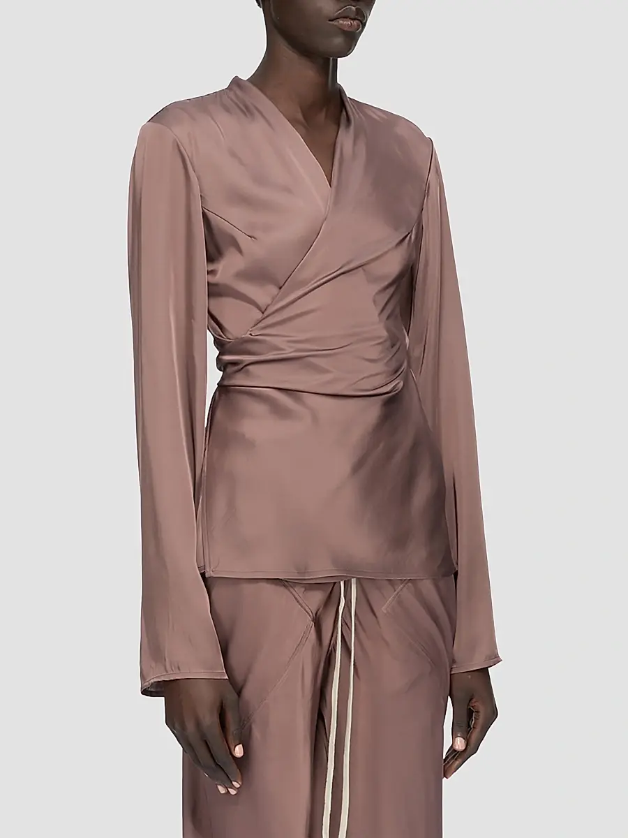 Rick Owens Women's Laura Satin Wrap T-Shirt | Thumbnail 3 Rick Owens Women's Laura Satin Wrap T-Shirt | Thumbnail 3